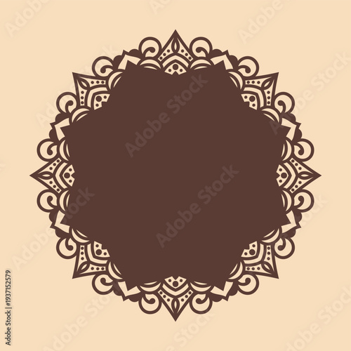 Ethnic mandala frame vintage emblem design background