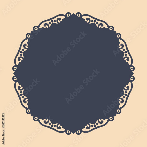 Artistic mandala frame emblem design background
