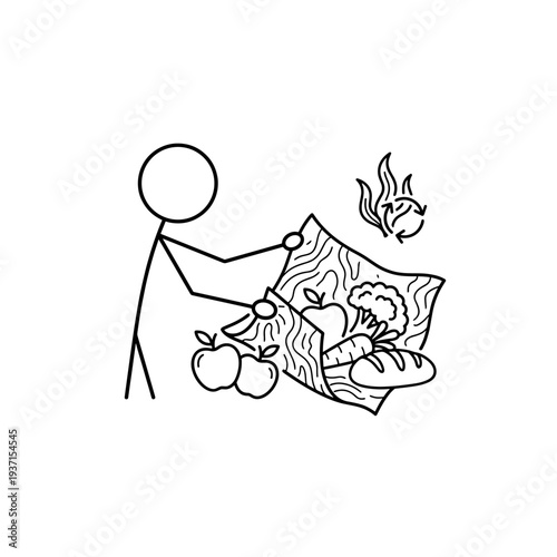 Person replacing plastic wrap with seaweed-based biodegradable packaging  