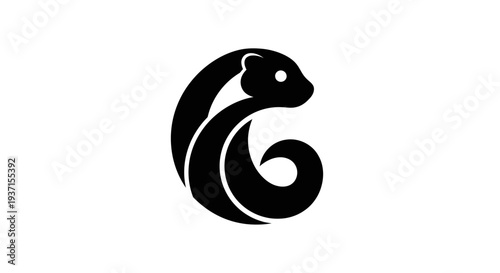 Stylized otter illustration on white