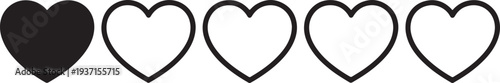 Heart in black and white love symbol