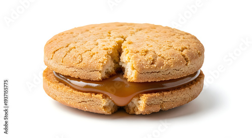 Wallpaper Mural A delicious homemade cookie with caramel filling on white background Torontodigital.ca