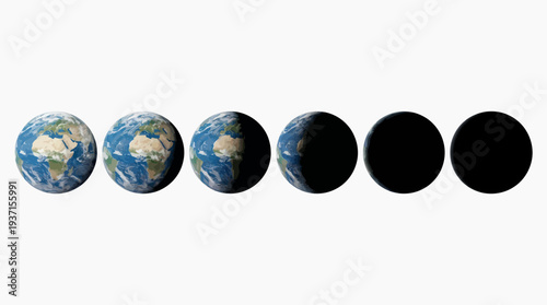 Earth's Phases During a Total Solar Eclipse.