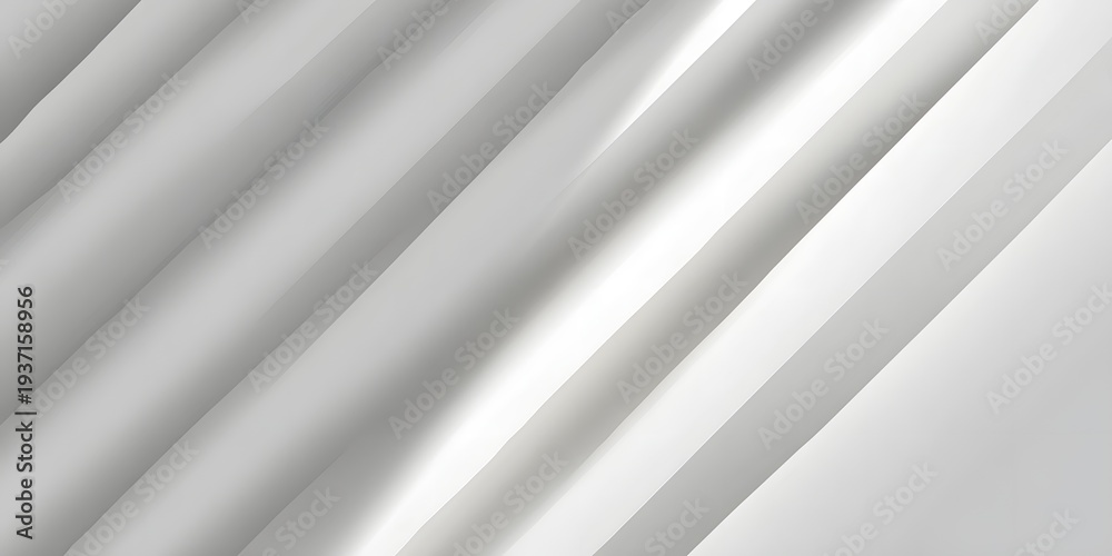 Fototapeta premium Abstract white diagonal parallel lines soft light and shadow overlapping planes minimalist architectural background clean geometric design subtle elegant motion smooth surface
