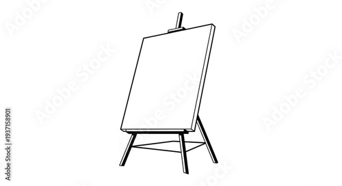 Easel with blank canvas ready for painting, artistic creation, and visual expression.