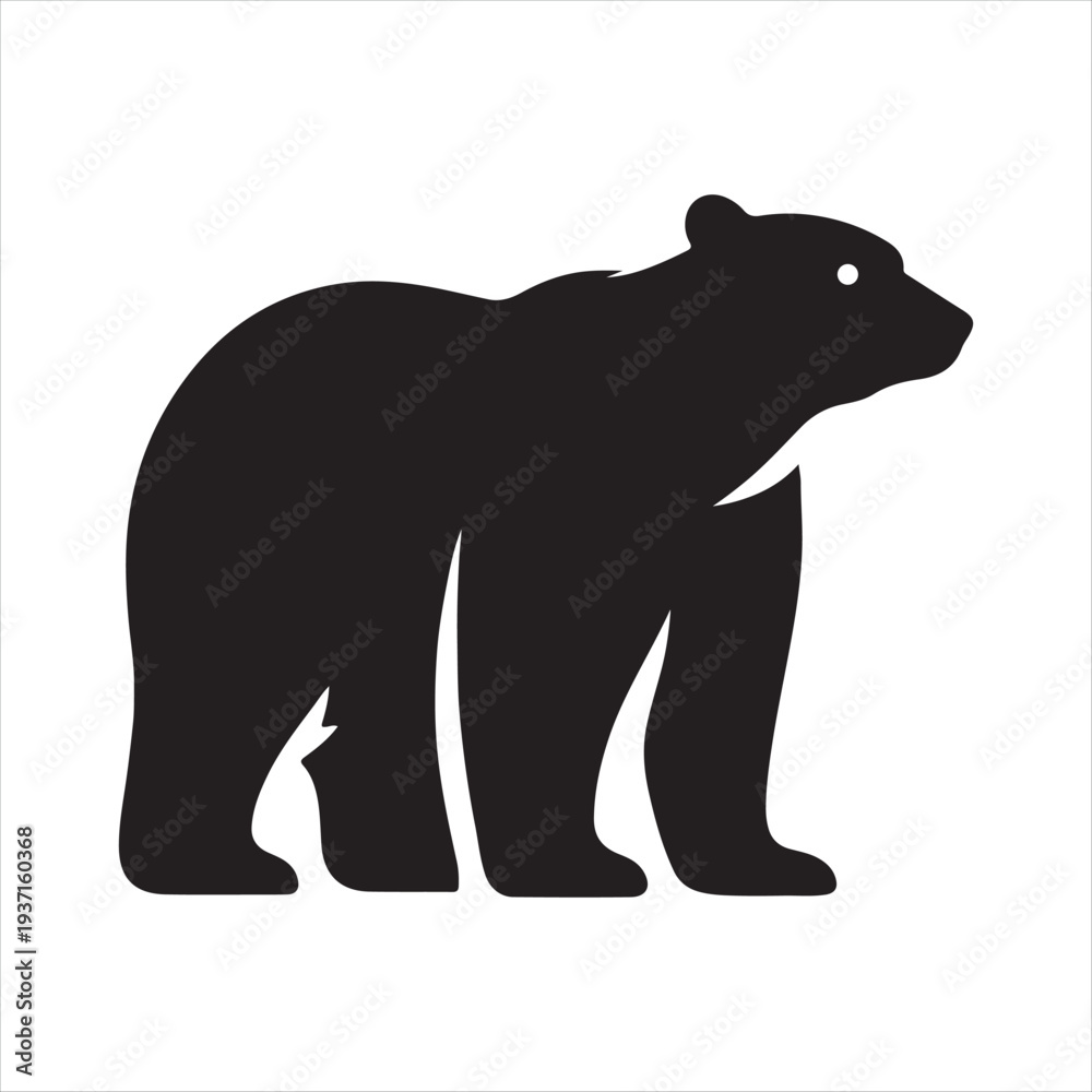 Fototapeta premium polar bear vector silhouette line art logo design concept illustration idea