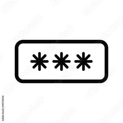 Graphic representation of a password field with masked characters