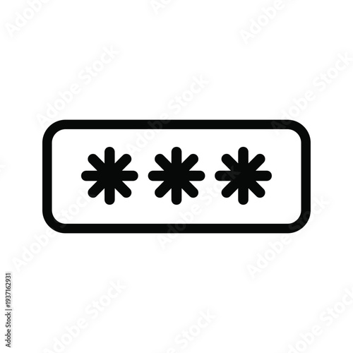 Graphic representation of a password field with asterisk placeholders