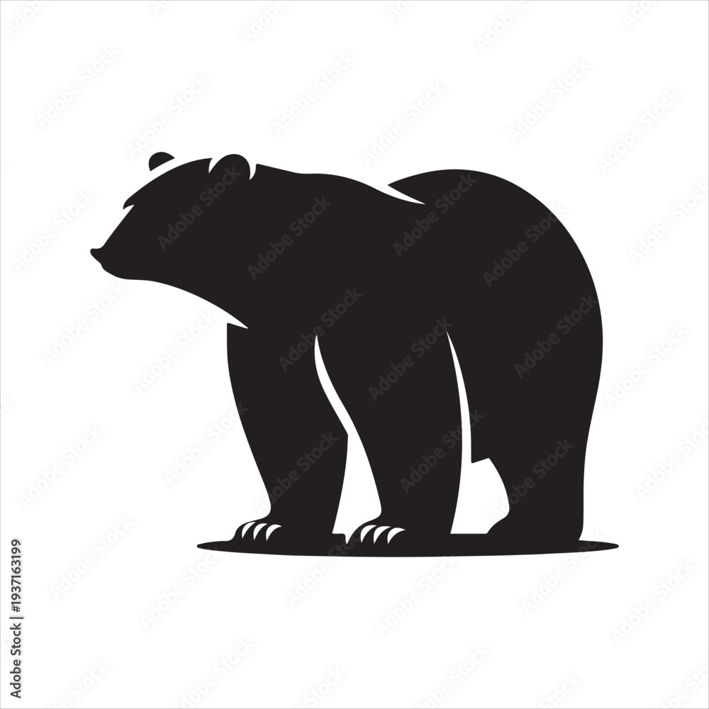 Obraz premium polar bear vector silhouette line art logo design concept illustration idea