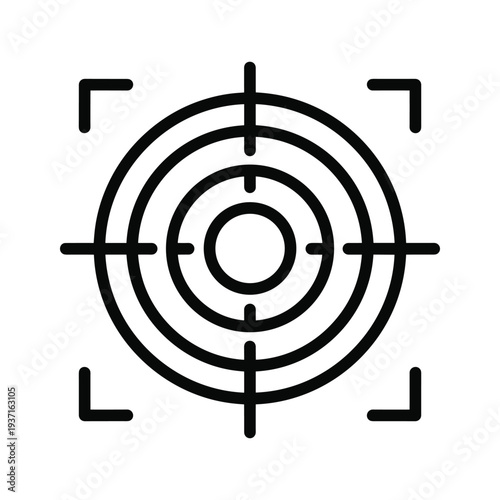Target with crosshair and border framing for precision aiming practice