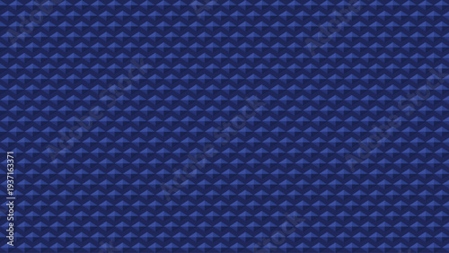 dark navy blue background features a seamless 3D geometric pattern of repeating pyramids, perfect for modern acoustic texture designs or abstract soundproof wallpaper