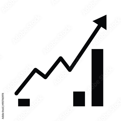 Graphic illustration depicting upward growth and progress in a business or financial context