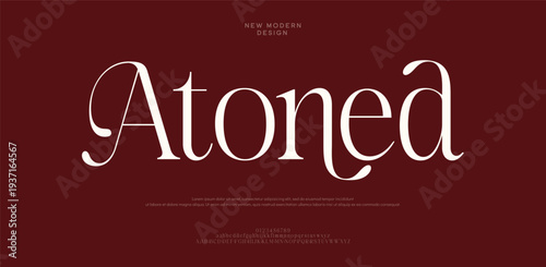 Atoned Typography on Maroon Background with White Text