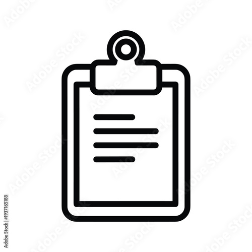 Clipboard with blank note paper attached by a circular binding ring