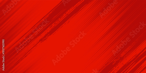 Image red and crimson pop art background with halftone dotted anime awesome