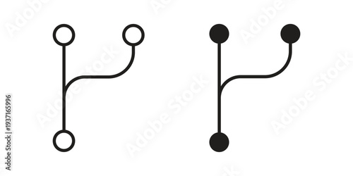 Code branch icon with editable stroke and solid design vectors