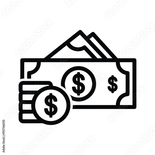 Graphic illustration of money and currency bills in a wallet