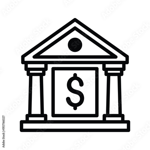 Classic temple building symbolizing financial institutions and economic stability.