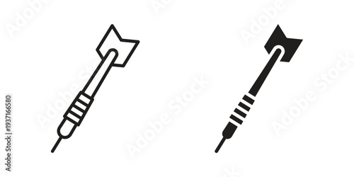 Dart icon with editable stroke and solid design vectors