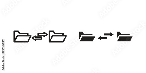 Data transfer icon with editable stroke and solid design vectors