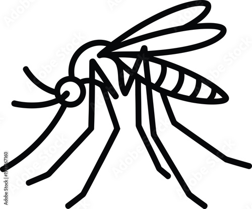 Black mosquito icon vector