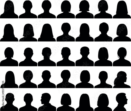 Collection of diverse human silhouettes