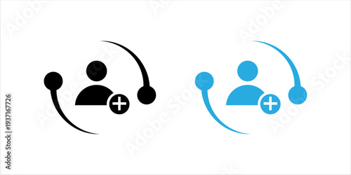 Line icon set of gear combined with globe and digital connection nodes representing global technology integration, automation systems, digital transformation, and international network infrastructure.