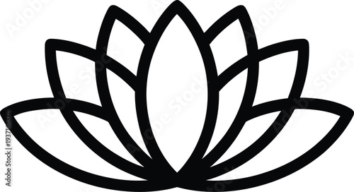 Black lotus flower icon vector