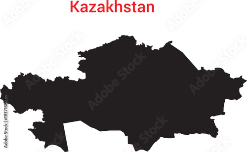Map of kazakhstan country silhouette