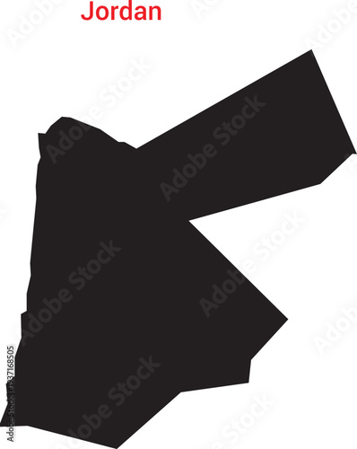 Map of jordan country silhouette