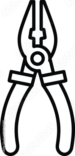 Vector illustration of black pliers