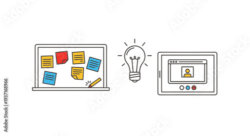 Empowering remote teams through digital brainstorming and virtual meeting solutions, fostering innovation and connected online idea generation for project success