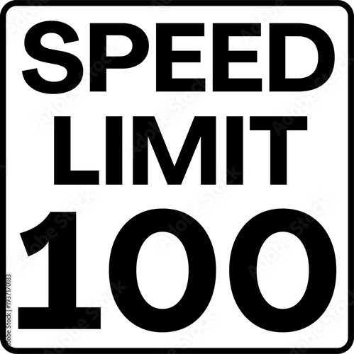 Speed Limit 100 mph Traffic Sign Vector