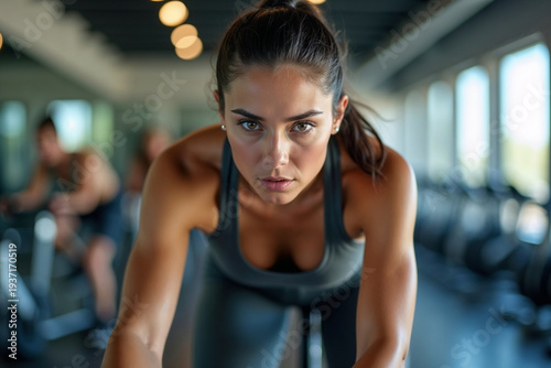 Wallpaper Mural Healthy Lifestyle Concept with Fit Woman Exercising in a Modern Gym Interior Torontodigital.ca