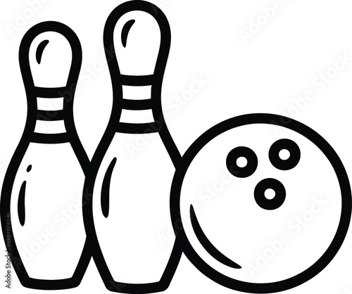 Vector bowling icons set of 3