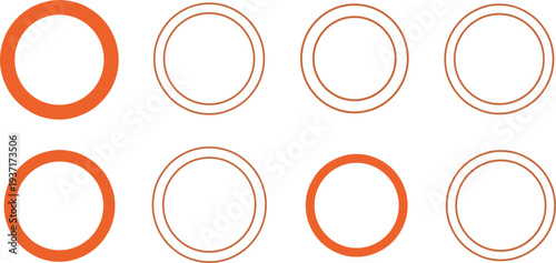 Circular Loading Progress Indicators and Rotating Ring UI Elements Set Flat Vector Illustration
