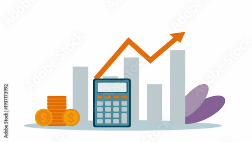 Finance Growth Chart with Calculator Business Profit Concept