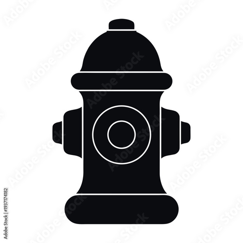 Fire Hydrant Silhouette Safety Equipment Vector Icon