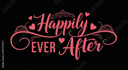 Canvas-taulu Happily ever after script typography