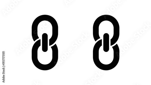 Two black chain link icons