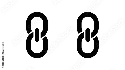 Two black chain link icons