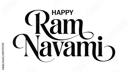 happy ram navami elegant calligraphy typography greeting banner celebrating hindu festival of lord rama birth with traditional design