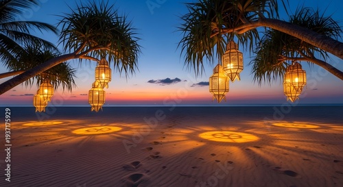 Wallpaper Mural palm trees at sunset Torontodigital.ca