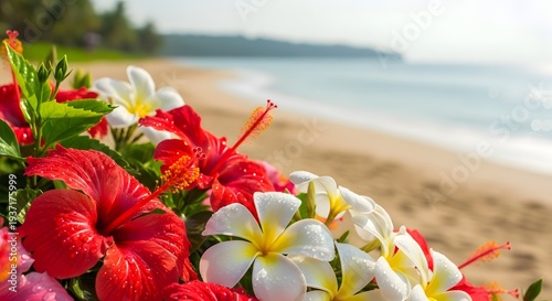 Wallpaper Mural flowers on the beach Torontodigital.ca