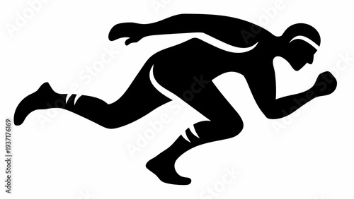 Running Athlete Sport Silhouette Vector Illustration