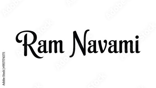 ram navami elegant calligraphy typography banner celebrating hindu festival of lord rama birth, traditional indian religious greeting design