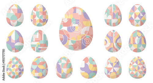 Colorful Easter Eggs with Abstract Patterns.
