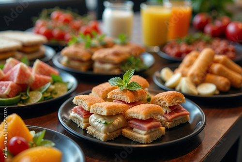 Wallpaper Mural Continental Breakfast Selection with Variety of Finger Foods and Fresh Produce Torontodigital.ca