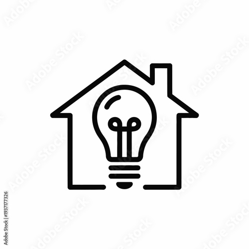 Vector house with light bulb icon
