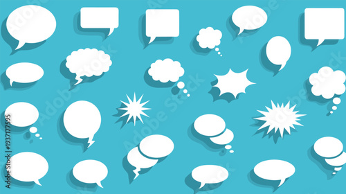 Speech bubble vector set, comic dialog balloons and thought bubbles collection for chat, message and communication design